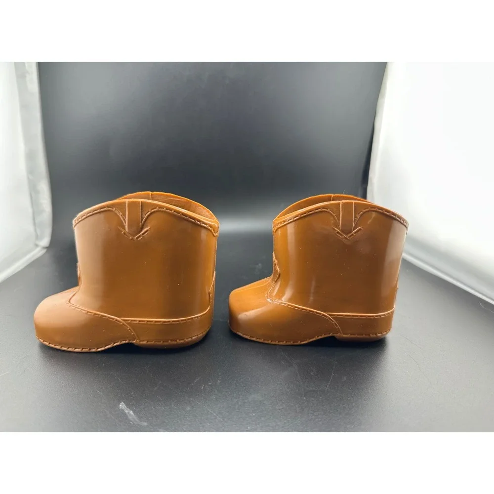 Coleco Cabbage Patch Kids Cowboy Western Brown Boots Cowgirl 1980s Vtg Doll Shoe
